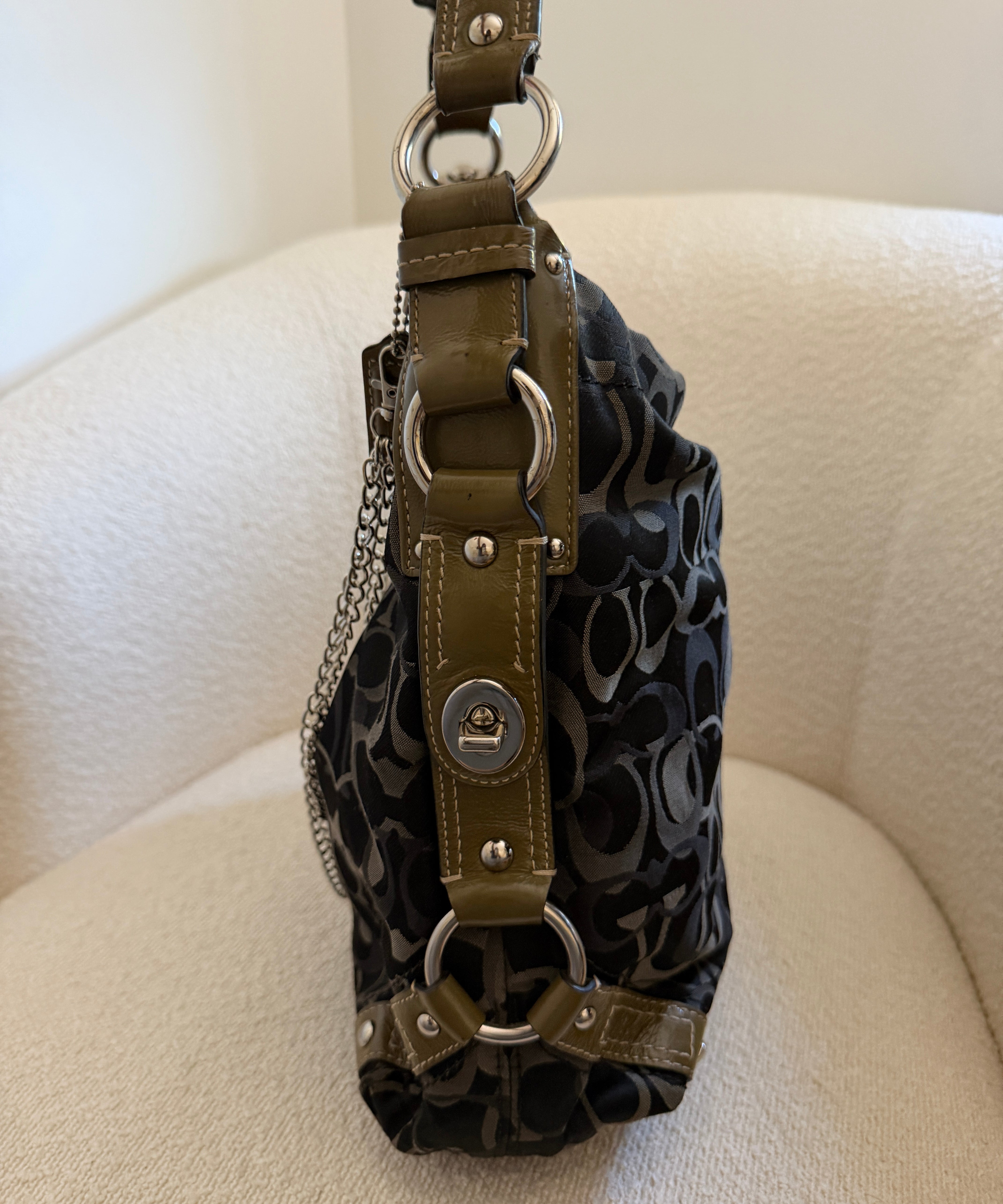 Grey Coach Canvas Large Carly Bag