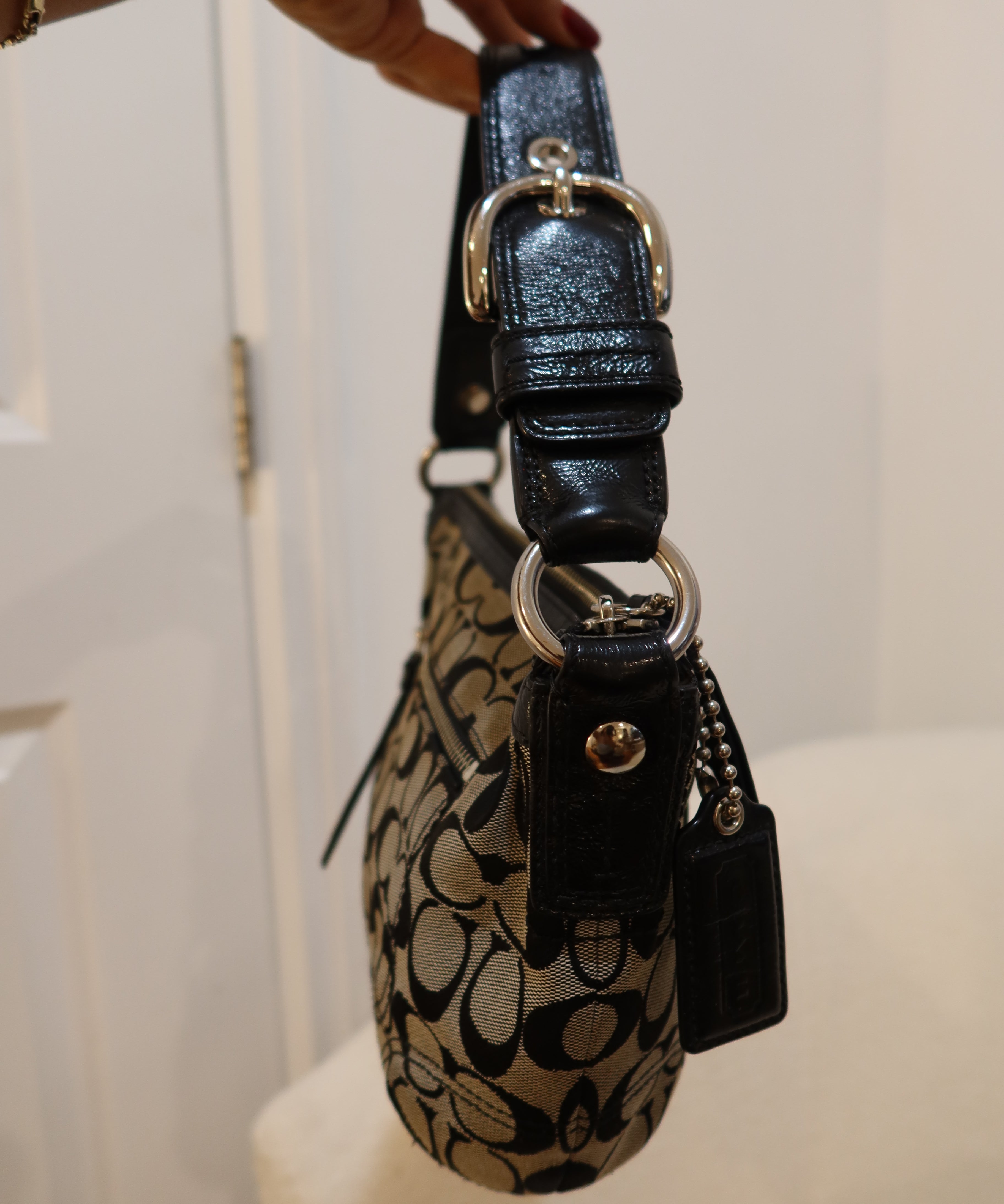 Coach Grey Signature Hobo Bag