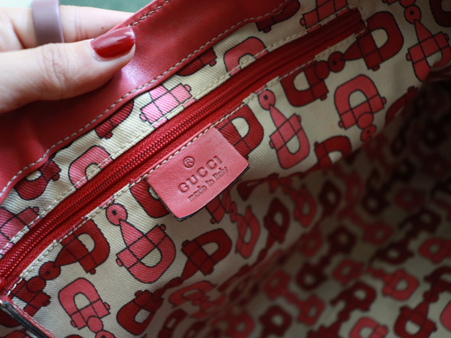 Gucci Red Signature Guccissima Tote