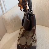 Coach Brown Trim Signature Tote Bag