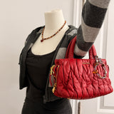 Red Mini Miu Miu Metalassé Bag