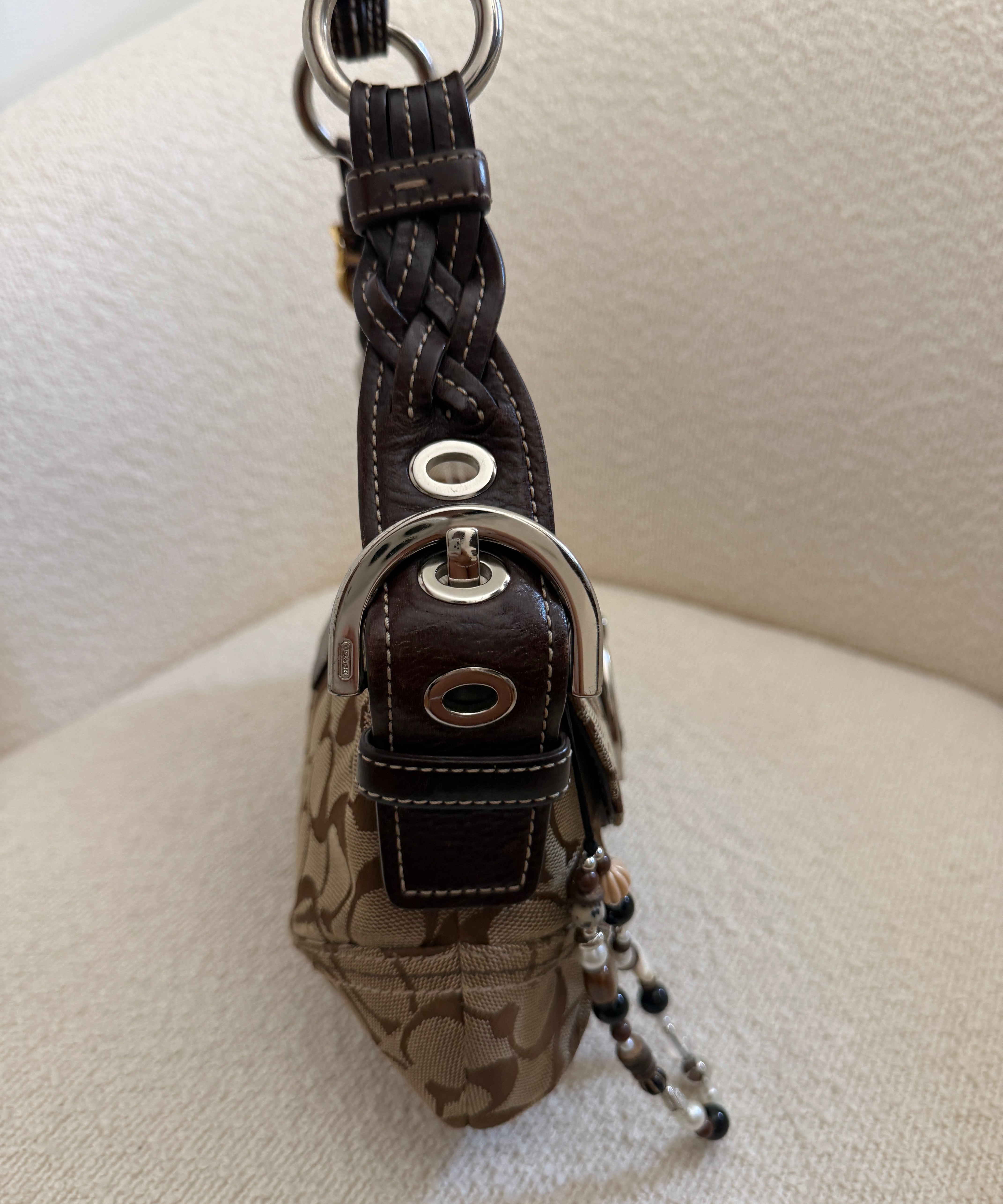 Coach Brown Canvas Mini Braided Soho Bag