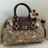Brown Coach Signature Op Art Sabrina Madison Bag