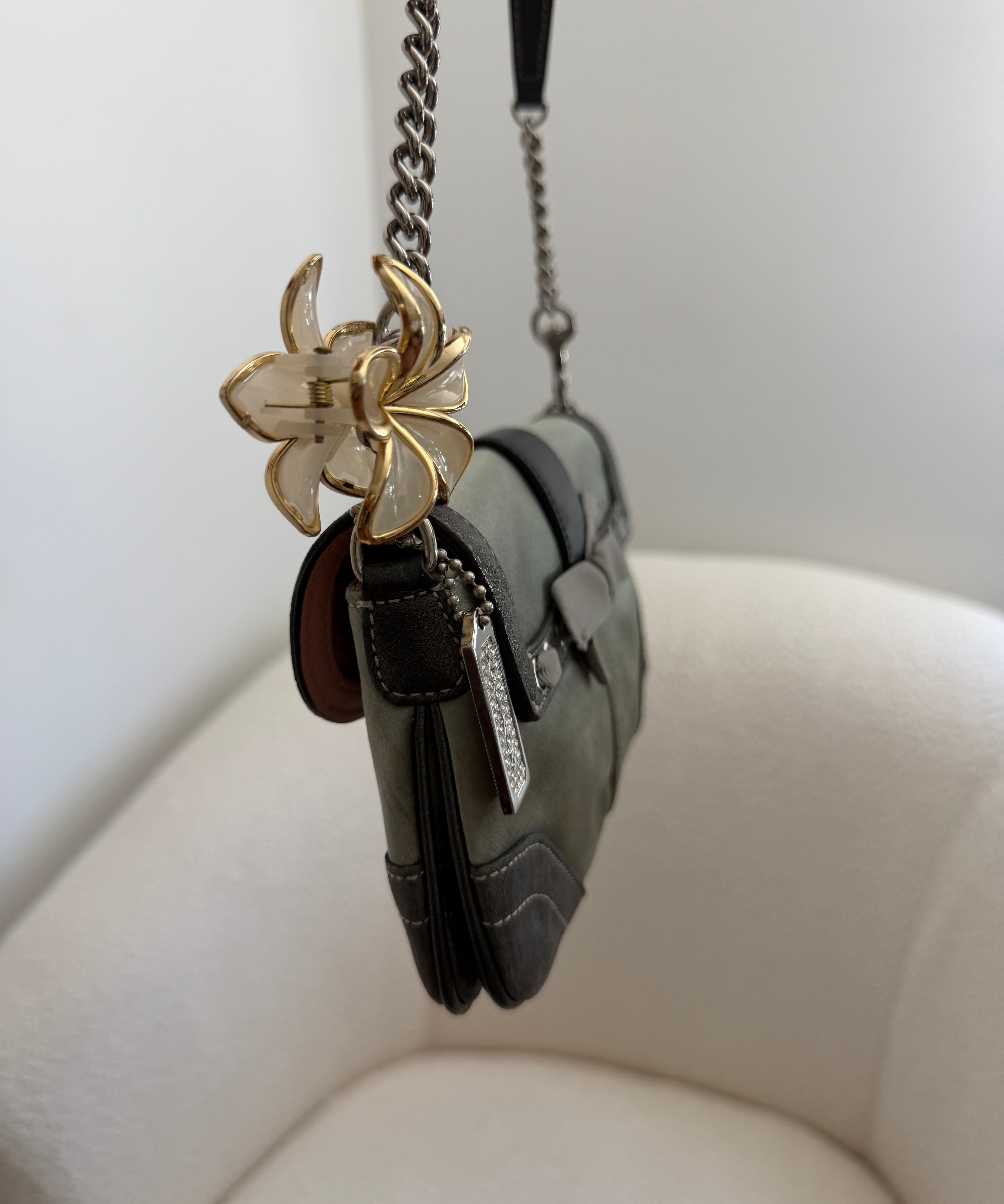 Coach Grey Swarovski Satin Bag