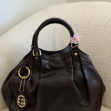 Brown Gucci Leather Sukey Tote Bag