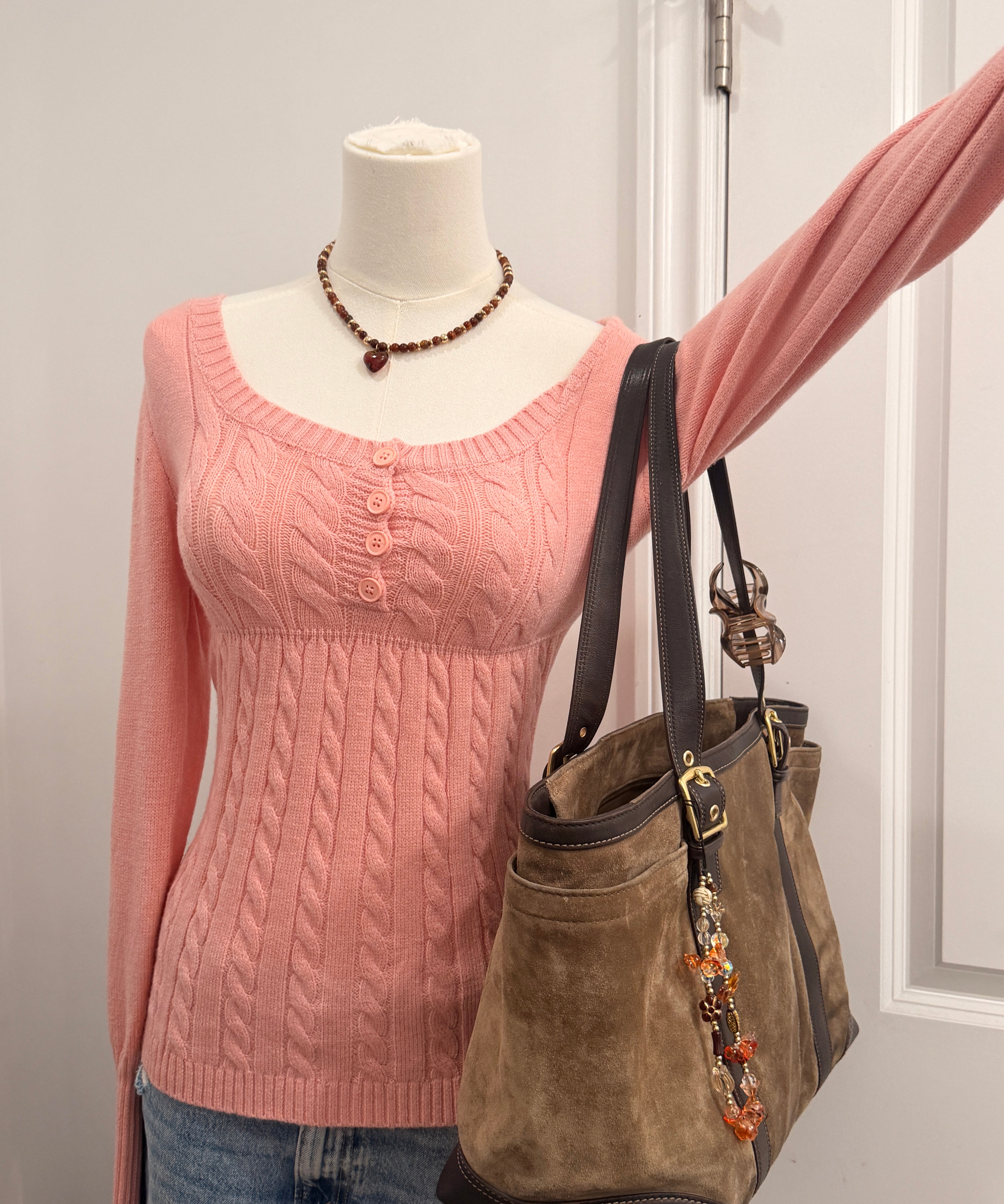 Coach Olive Brown Suede Tote Bag
