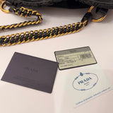 Black Nylon Prada with Gold Chain