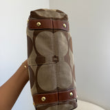 Coach Brown Signature Medium Carly Bag