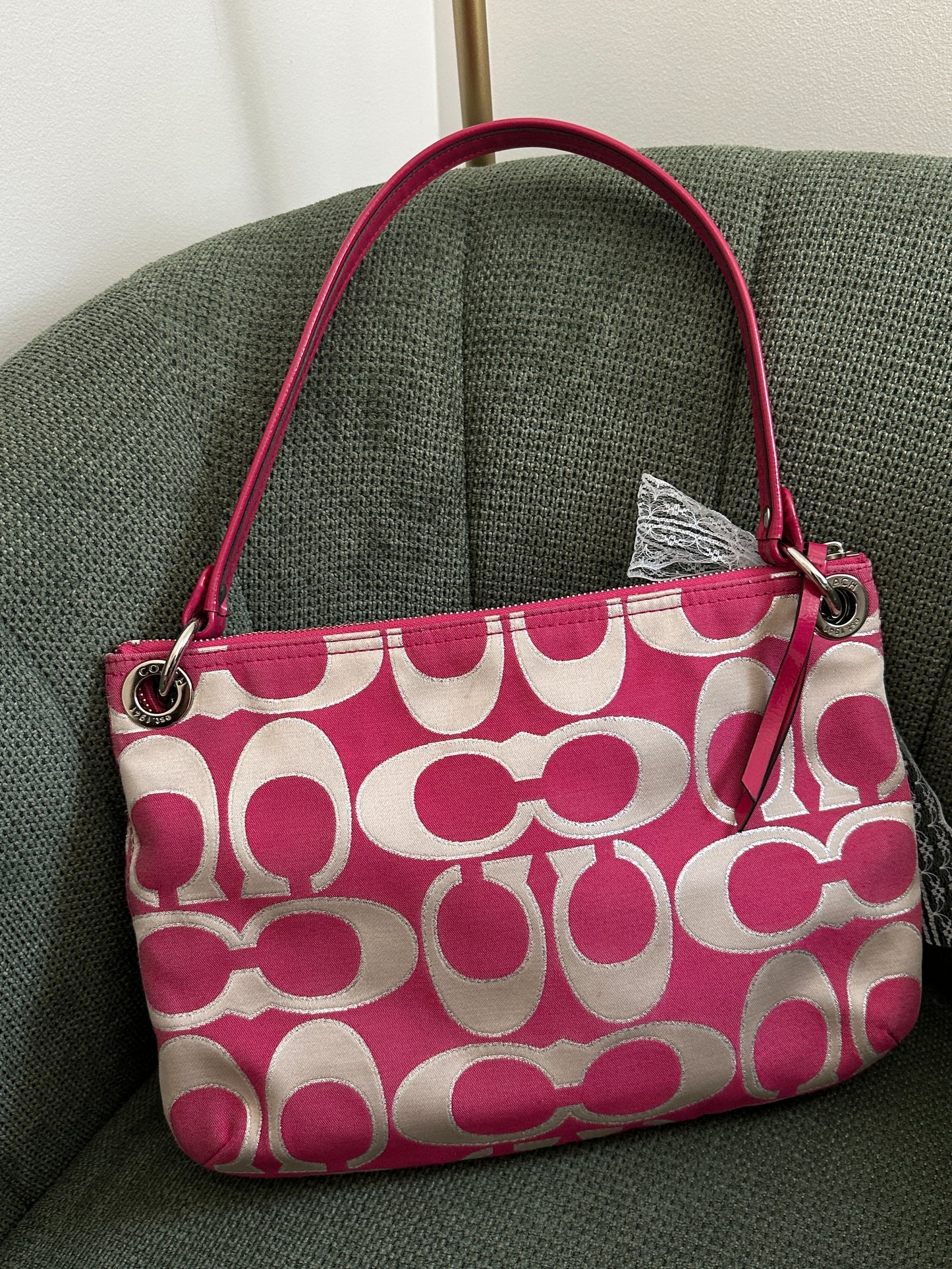 Rare Pink Coach Poppy Double Pocket Pushlock Bag