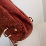 Salmon Pink Suede Gucci Abbey D-Ring Medium Hobo Shoulder Bag