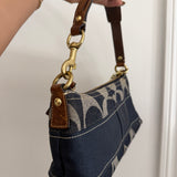 Coach Denim Stripe Monogram Mini Carly Bag
