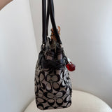 Coach Grey Signature Hamptons Carry-All Bag