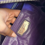 Miu Miu Purple Vitello Lux 2-Way Leather Hand Bag