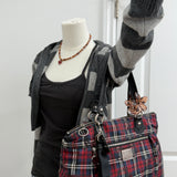 Coach Plaid Tartan Poppy Tote Bag