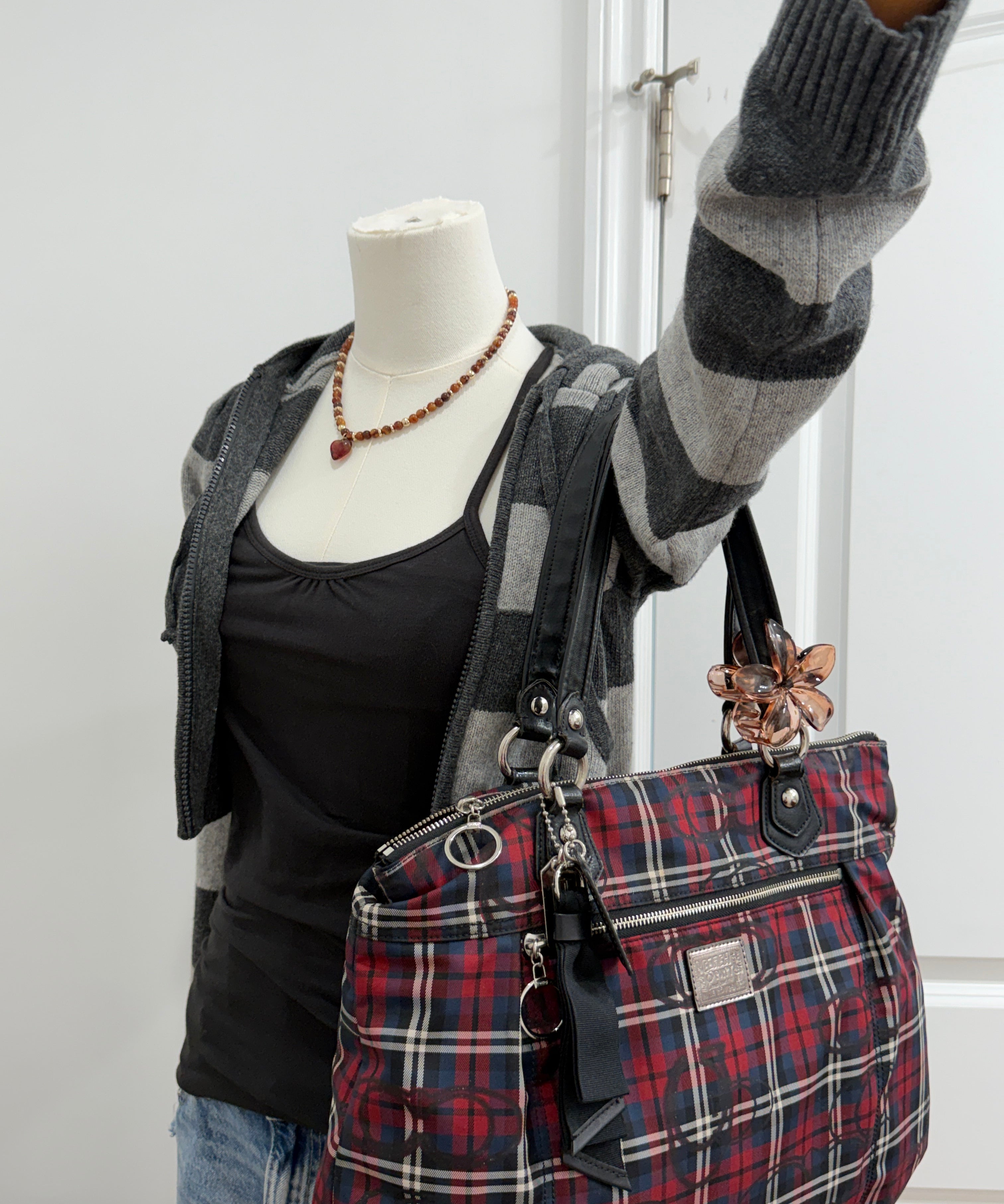 Coach Plaid Tartan Poppy Tote Bag