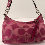 Coach Pink Stripe Mini Signature Shoulder Bag