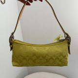 Coach Lime Green Signature East West Baguette