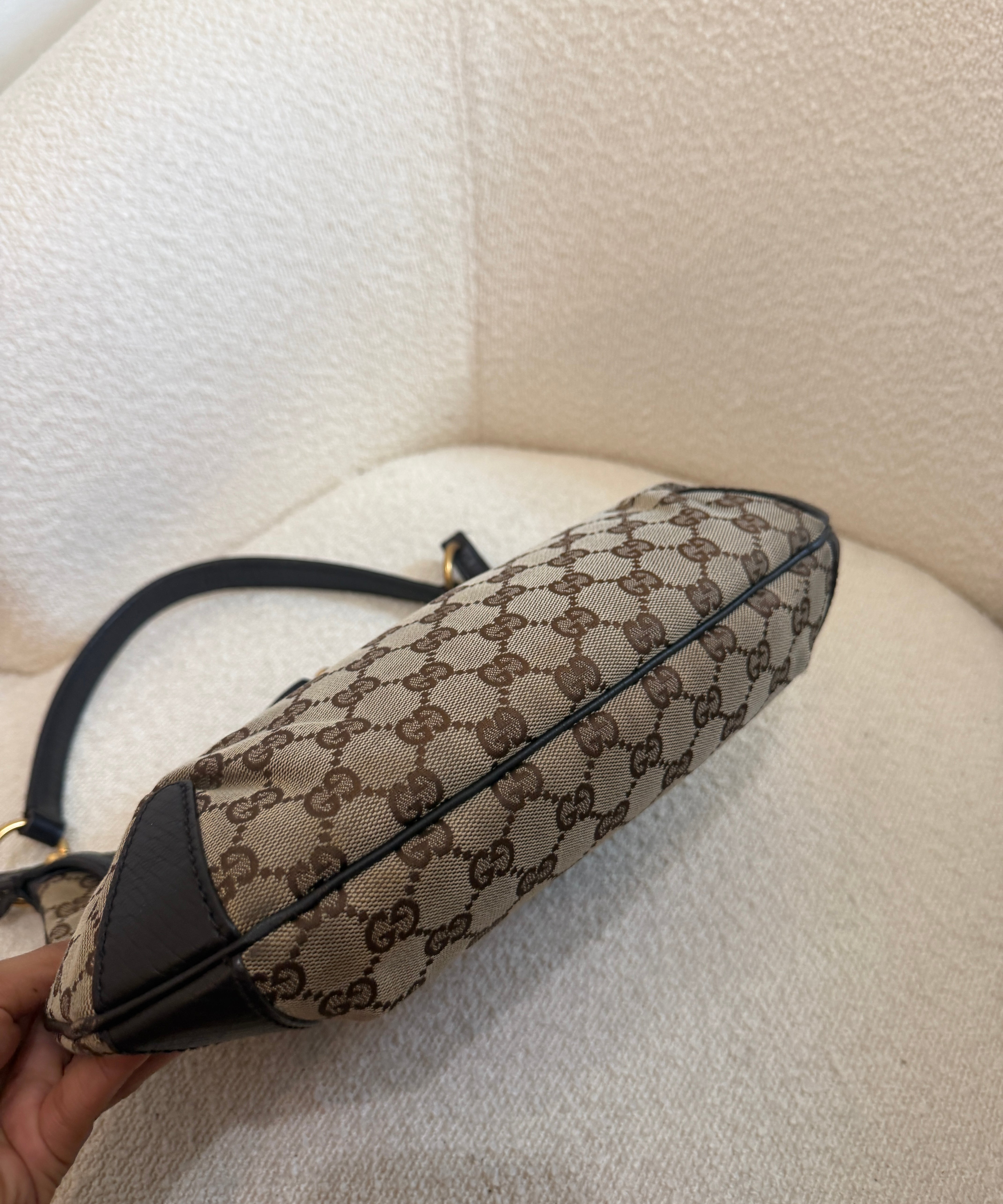 Brown Gucci Horsebit Shoulder Bag