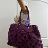 Coach Purple Op Art Ashley Carry-All Bag