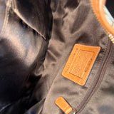 Coach Brown Monogram Shoulder Bag with Brass Hardware
