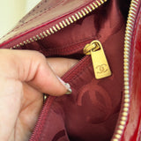 Chanel 2003 Camellia Perforated Patent Red Shoulder Bag