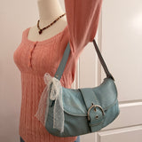 Coach Light Blue Leather Large Soho Bag