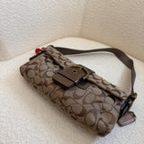 Brown Snakeskin Trim Coach Soho Demi Flap