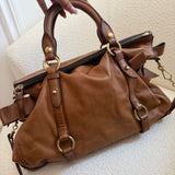 Miu Miu Brown Vitello Lux 2-Way Leather Hand Bag