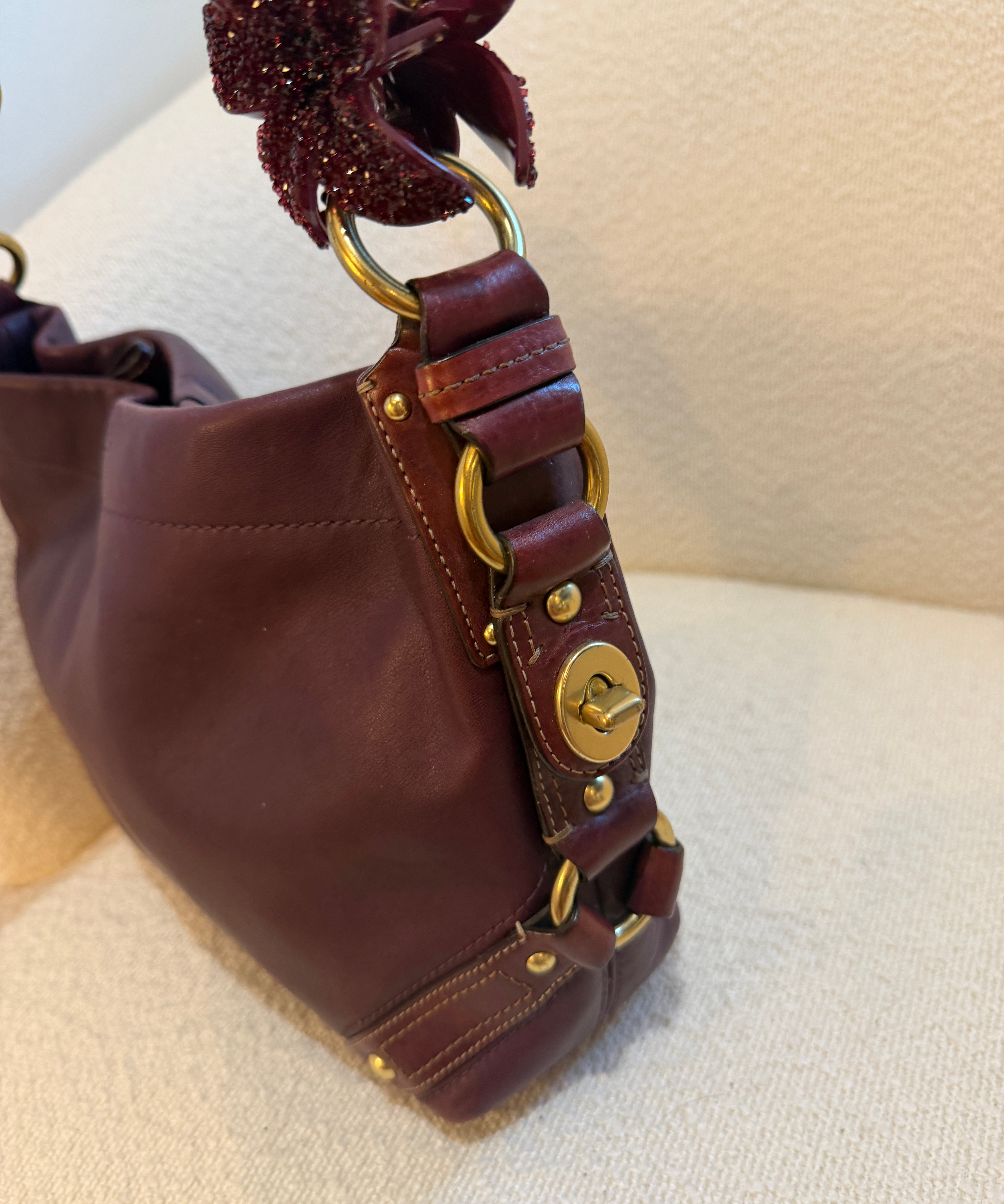 Coach Purple Leather Medium Carly Bag