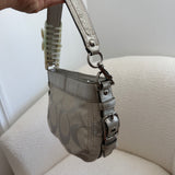 Silver Signature Coach Mini Zoe Bag