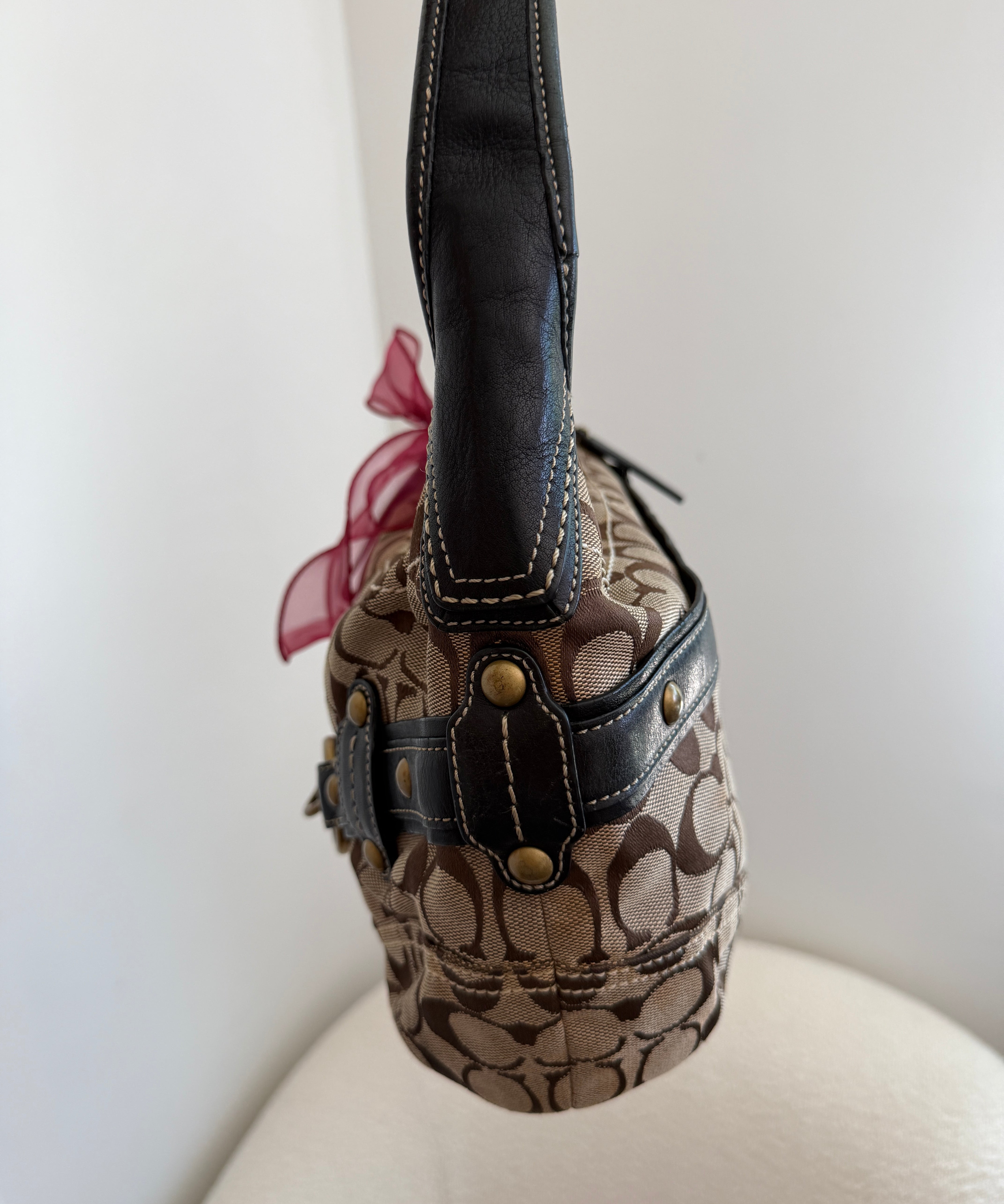 Brown Signature Coach Ergo Belted Shoulder Bag