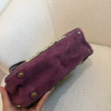 Coach Purple Suede Trim Signature Gallery Tote Bag