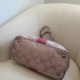 Coach Pink Stripe Kisslock Tote
