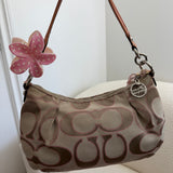 Rare Coach Pink Signature Poppy Shoulder Bag