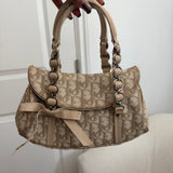 Beige Dior Mini Romantique Trotter Hand Bag