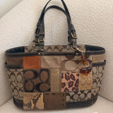 Coach Leopard Patchwork Tote Bag