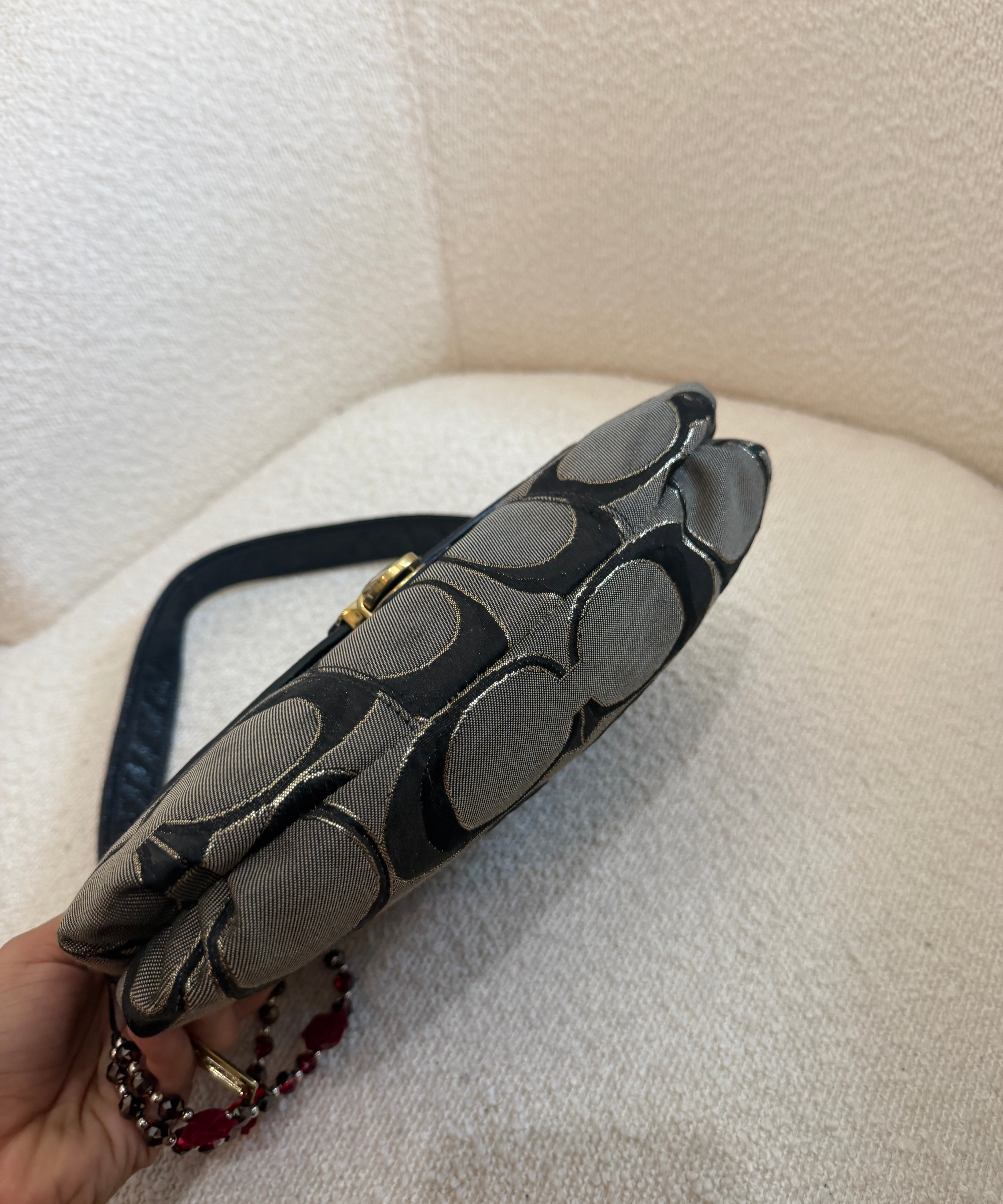 Grey Coach Poppy Pushlock Bag