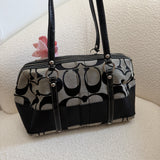 Coach Grey Stripe Signature Satchel Bag