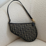 Navy Dior Saddle Trotter Shoulder Bag