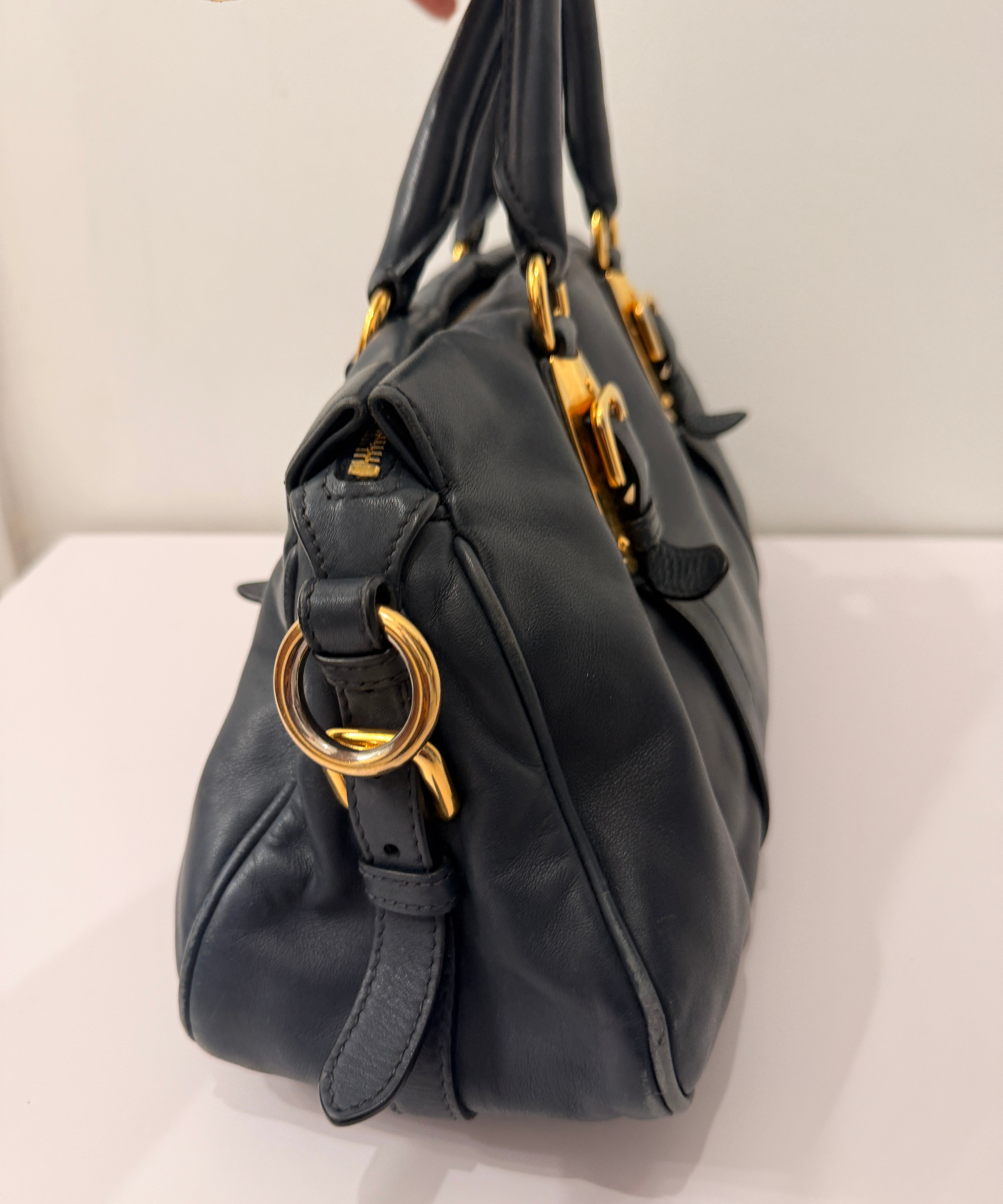 Navy Blue Prada Shoulder Bag