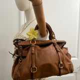 Miu Miu Tan Vitello Lux 2-Way Leather Hand Bag