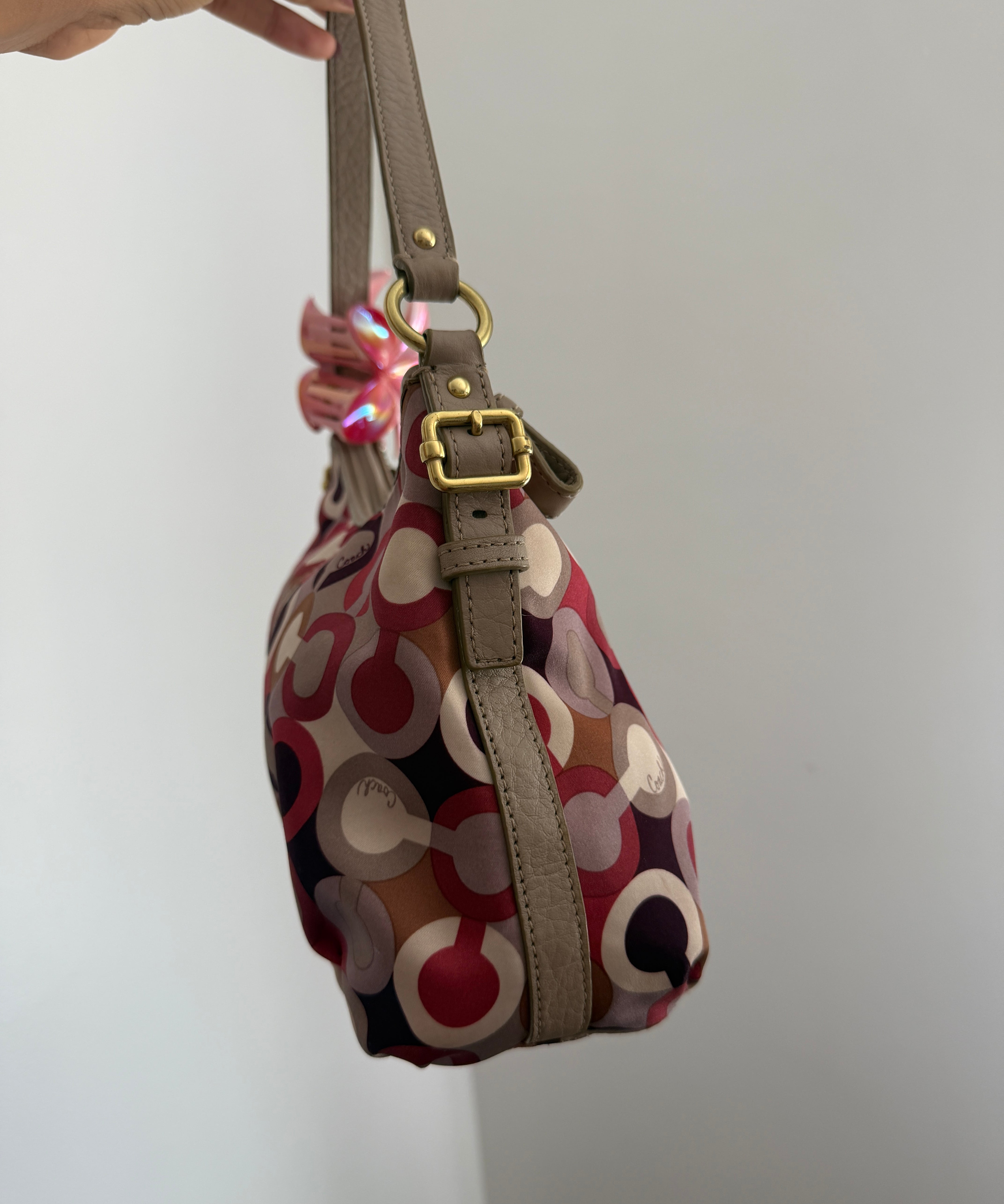 Coach Red Op Art Shoulder Bag