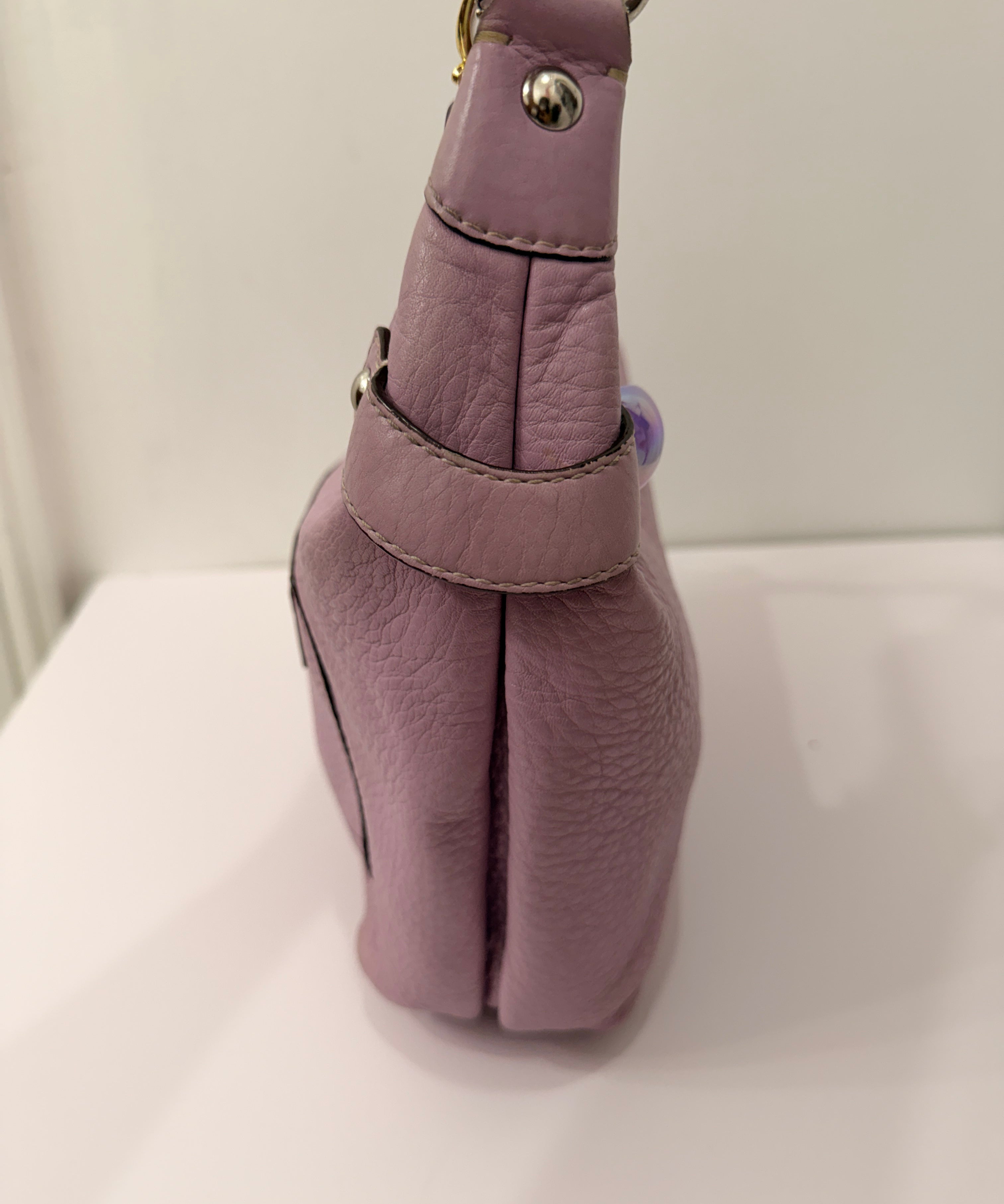Coach Lilac Pebbled Leather Hobo Shoulder Bag