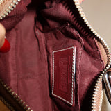 Rare Coach Purple Trim Signature Demi Hamptons Buckle Bag