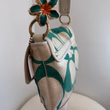 Coach Teal Canvas Ali Legacy Turnlock Bag