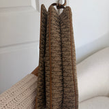 Brown Dior Trotter Monogram Zipper Shoulder Bag