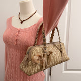 Beige Dior Romantique Trotter Hand Bag