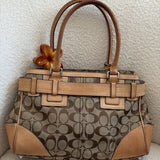 Coach Tan Signature Hamptons Carry-All Bag
