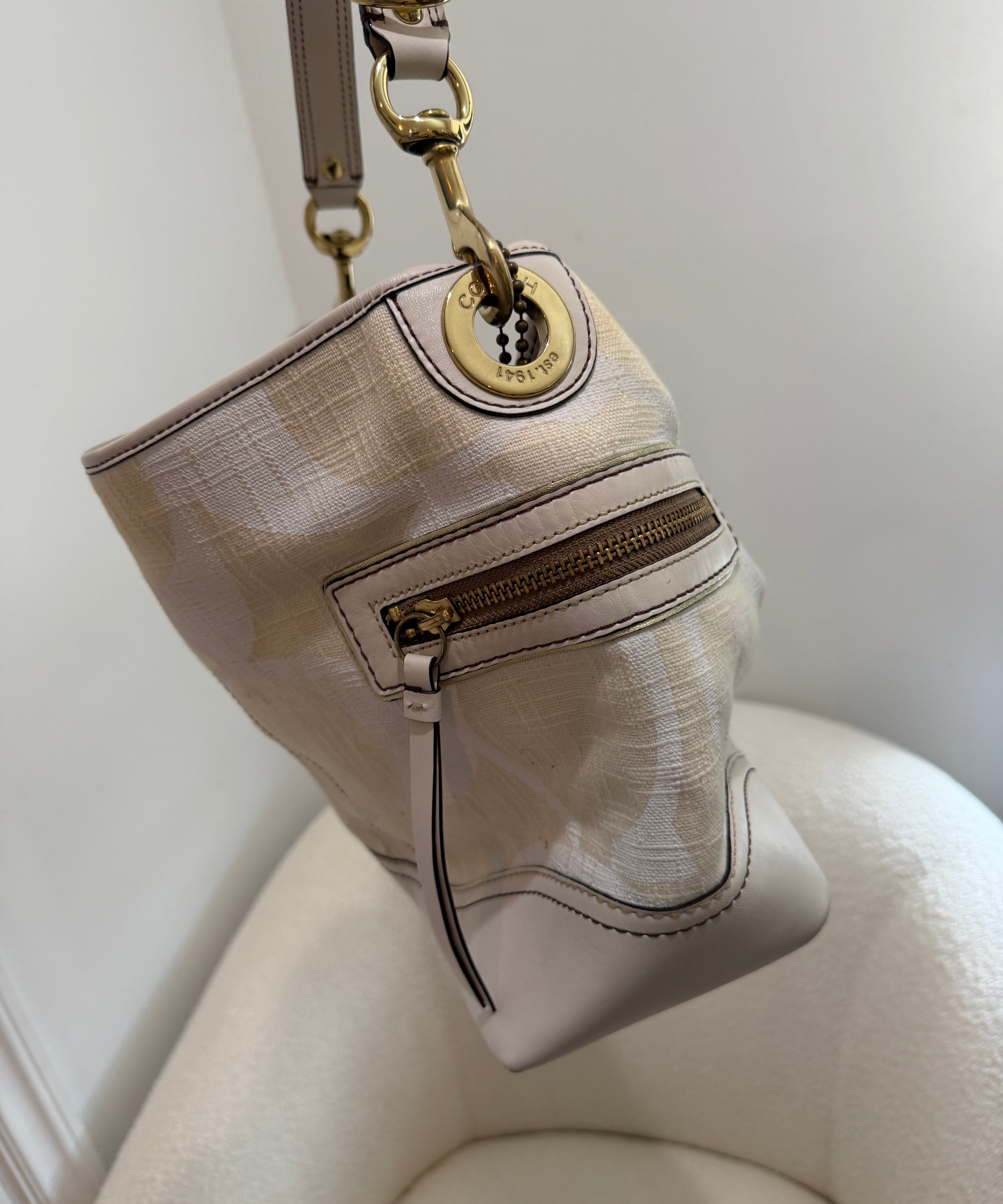 Coach Cream Cotton Ergo Tote Bag
