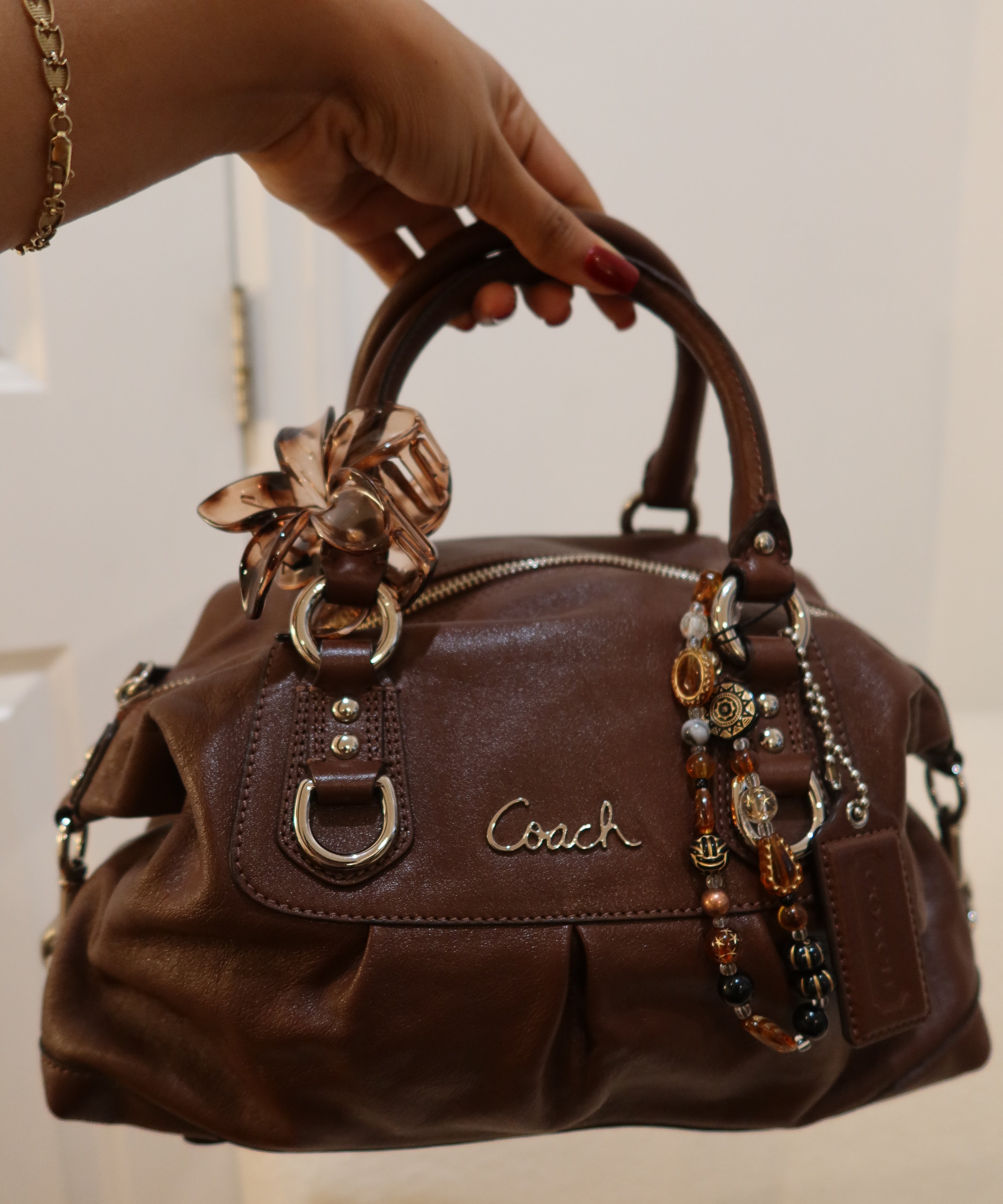 Brown Leather Coach Sabrina Madison Bag
